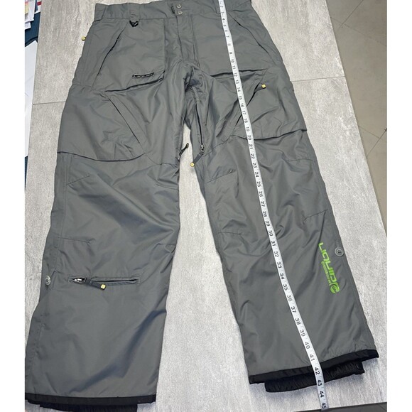 LIQUID Men's L Gray Snowboard Ski Cargo Skiing Outdoor Winter Sports Bibs Pocket - Picture 2 of 6